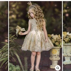 Gold Sparkle Special Occasion Princess Dress 3T